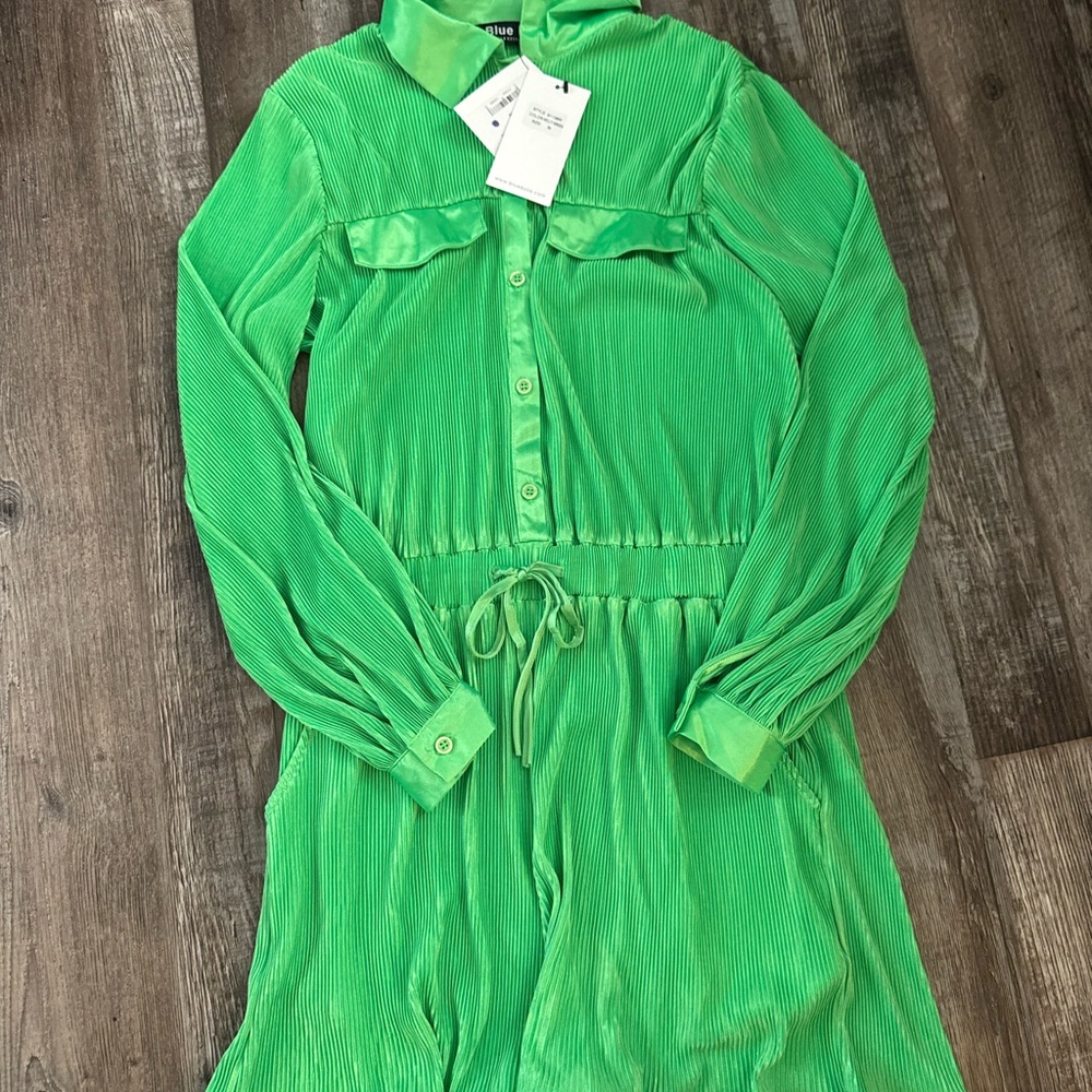 Green Long Sleeve Boutique Romper